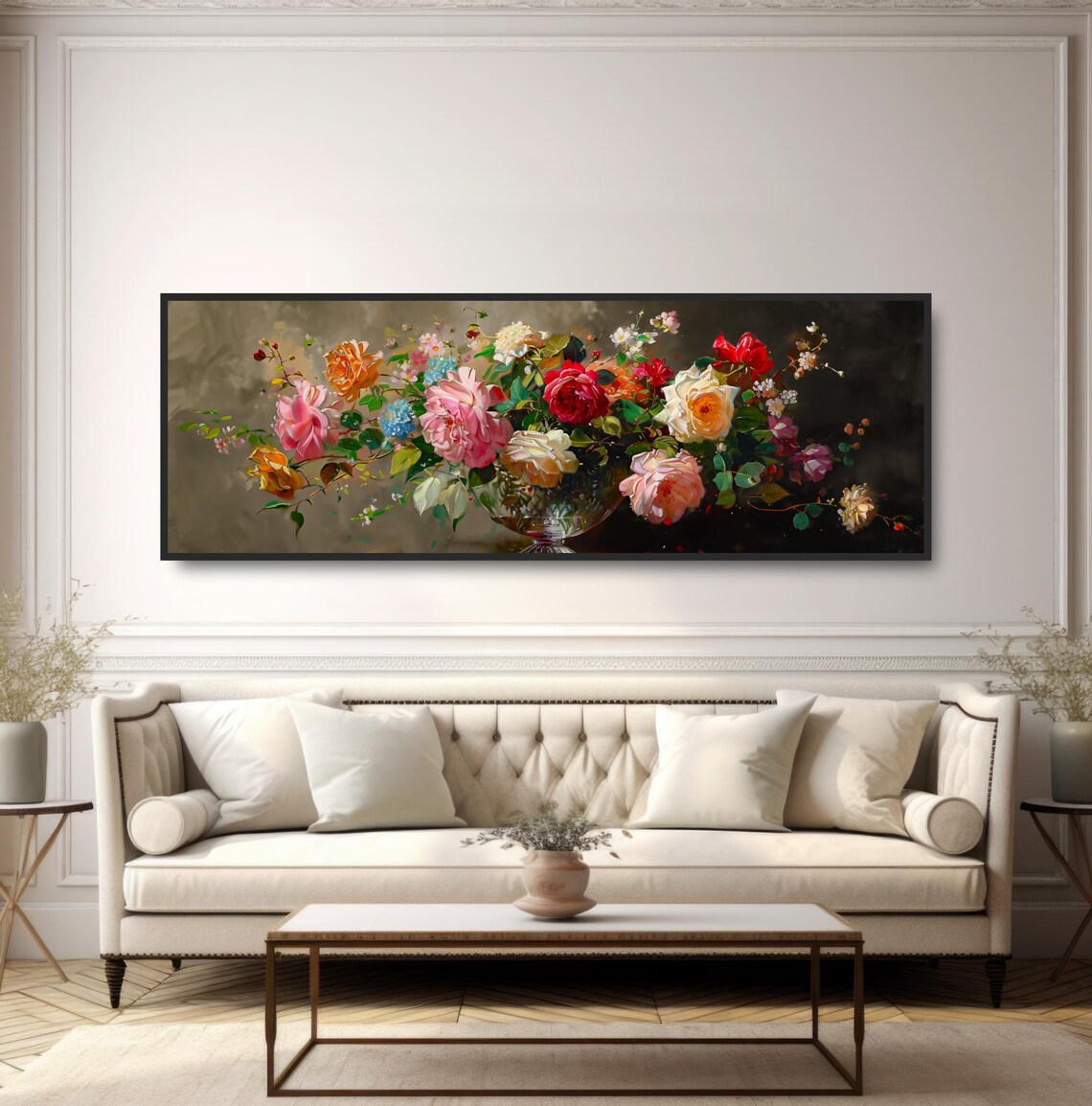 Colorful Flower Arrangement Oil Painting Art Print - Image 5
