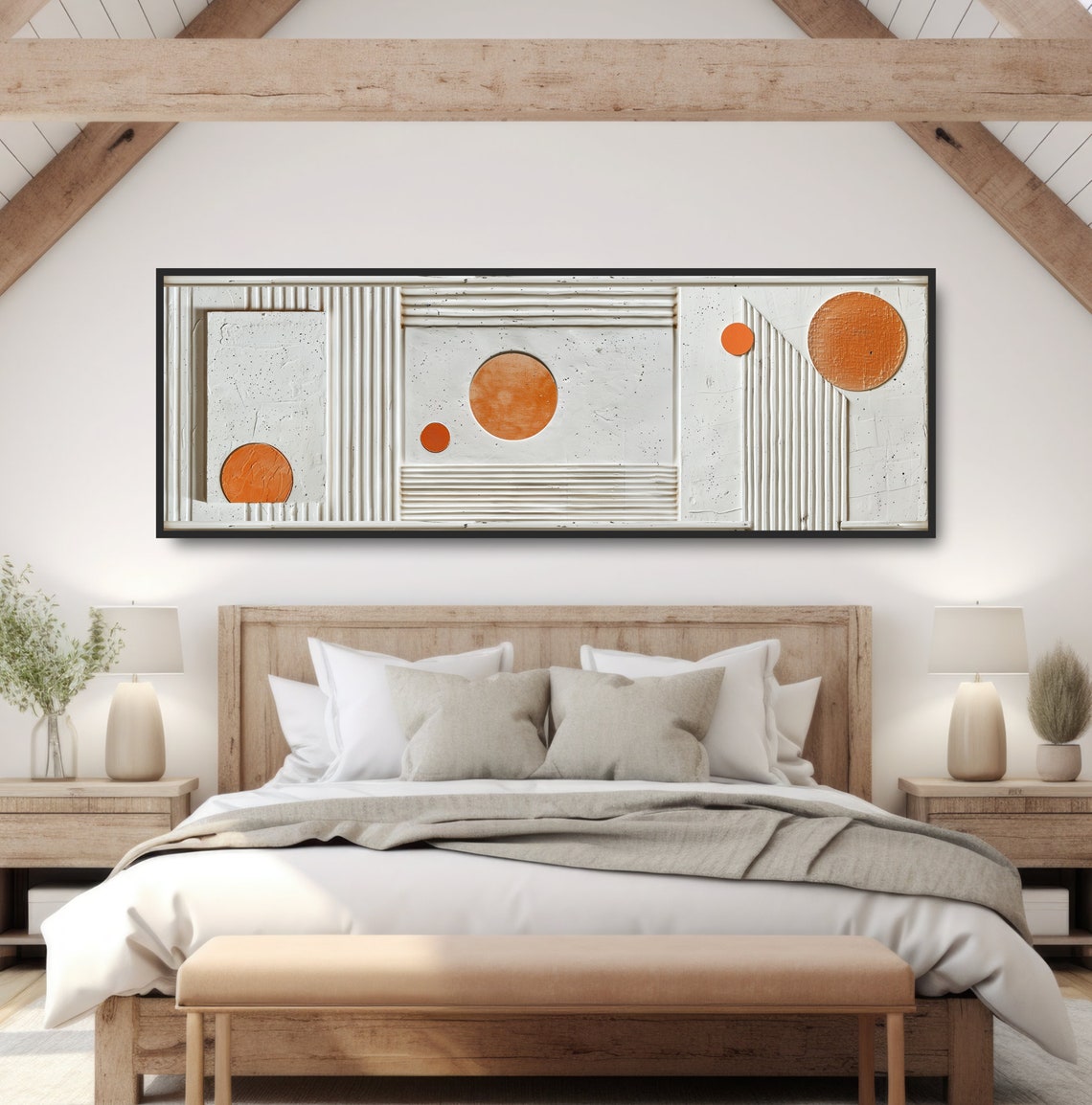 Abstract Geometric Sunrise Phases Minimalist Boho Print Bold Graphic Poster Mid Century Home Decor Simple White Orange Wall Art - Image 4