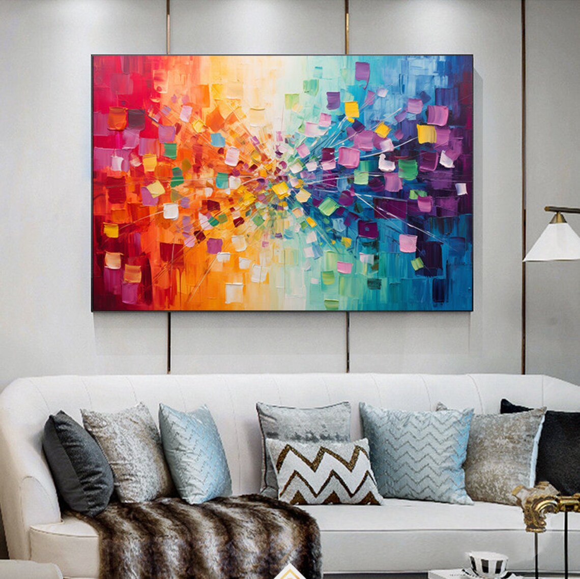 Explosive Radiant Color Burst Mosaic From Red To Blue Purple Poster - Image 4