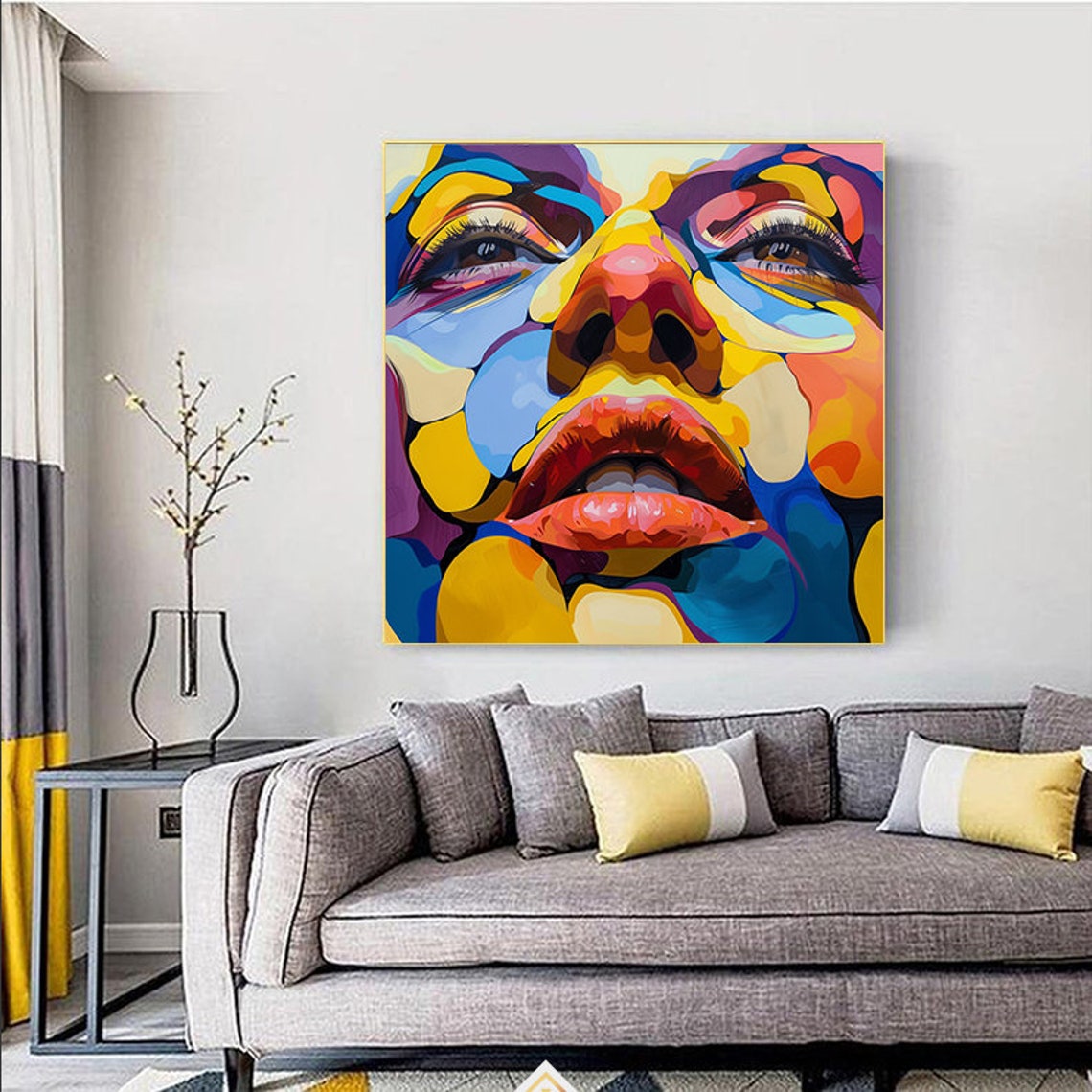 Vibrant Graffiti Style Abstract Woman Face Pop Art Color Poster - Image 4