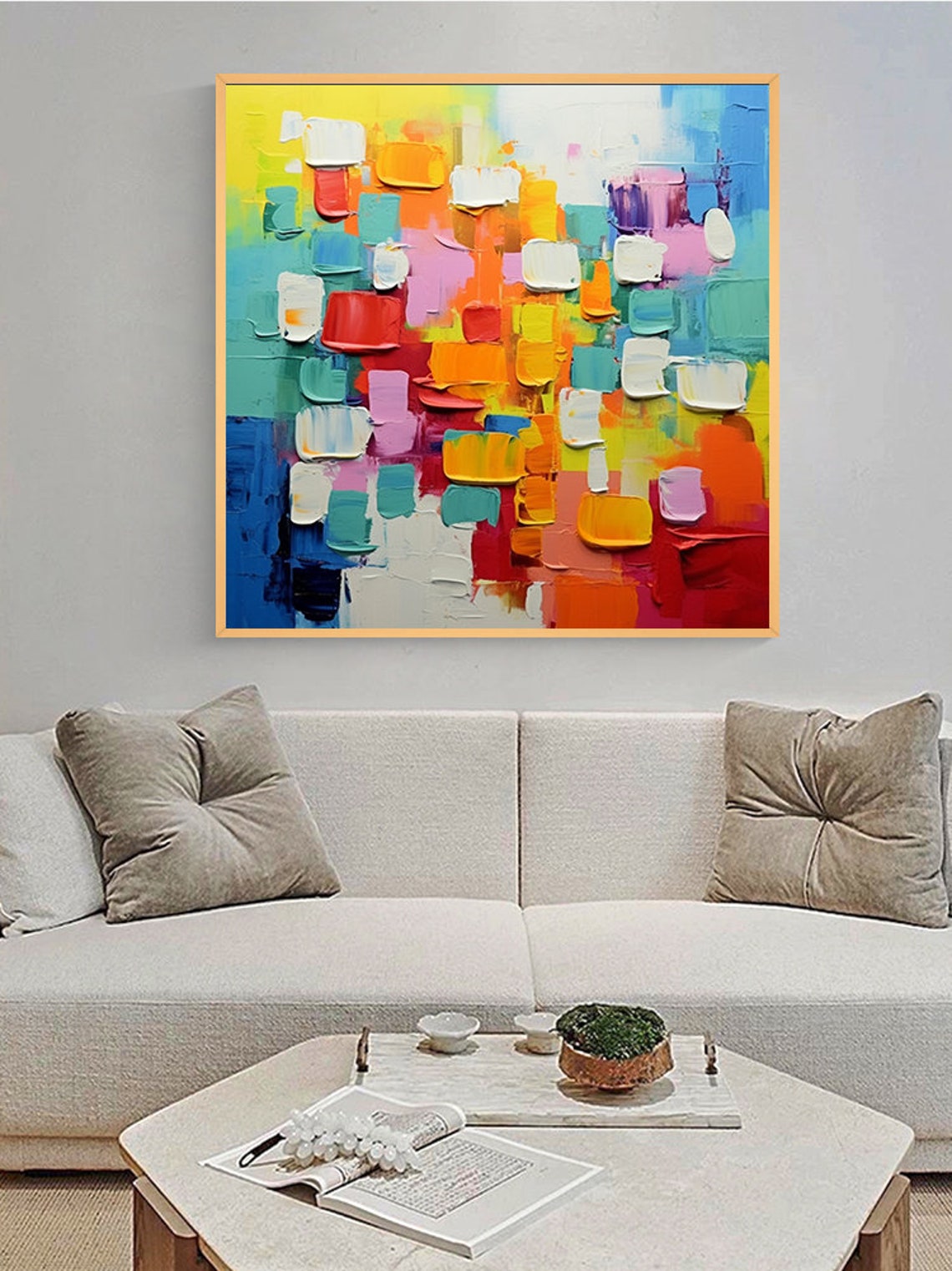 Vibrant Color Block Abstract With Chunky Palette Knife Poster - Image 2