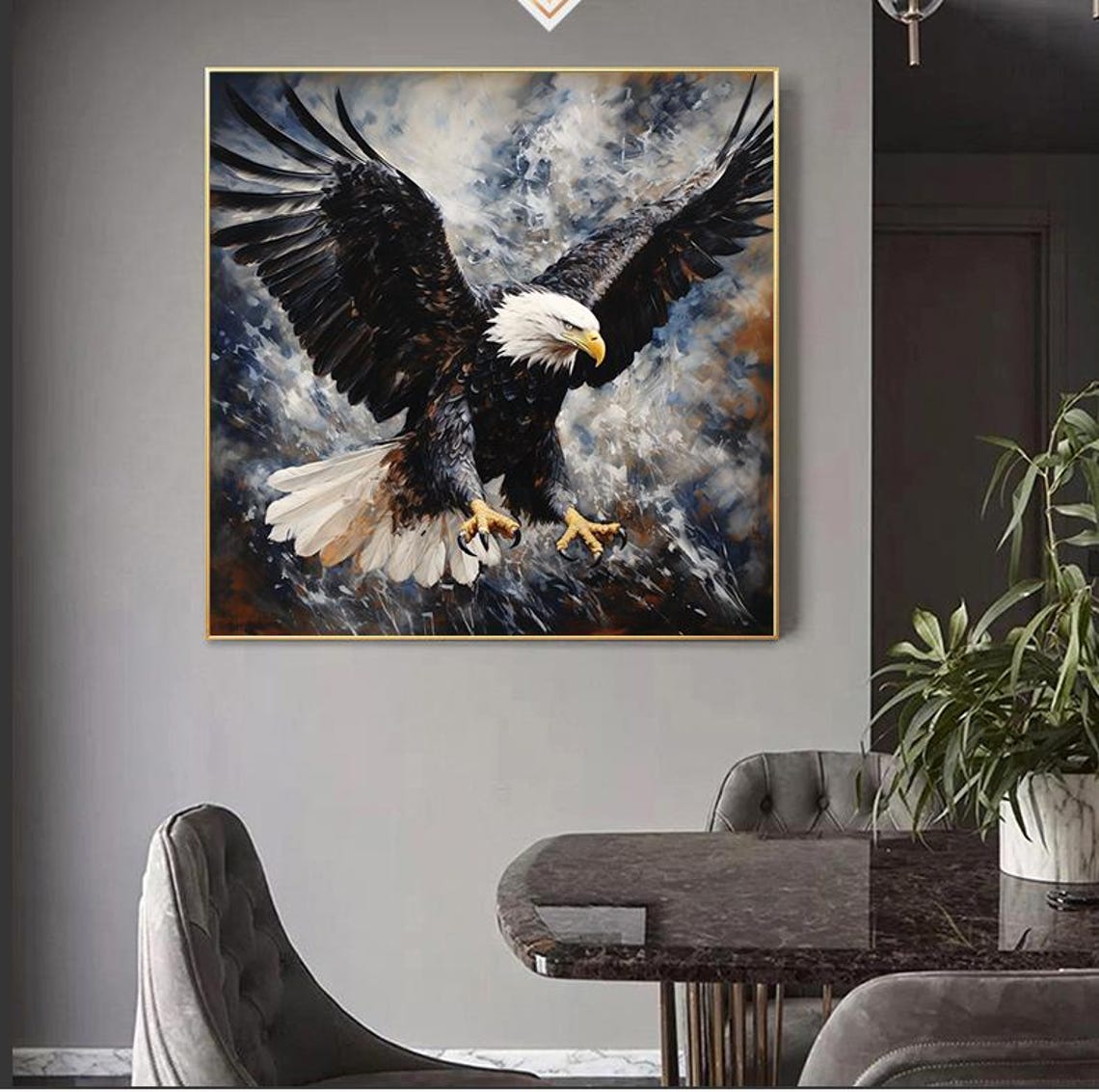 Bald Eagle Soaring Blue Storm Wings Wide Open Wildlife Wall Poster - Image 7