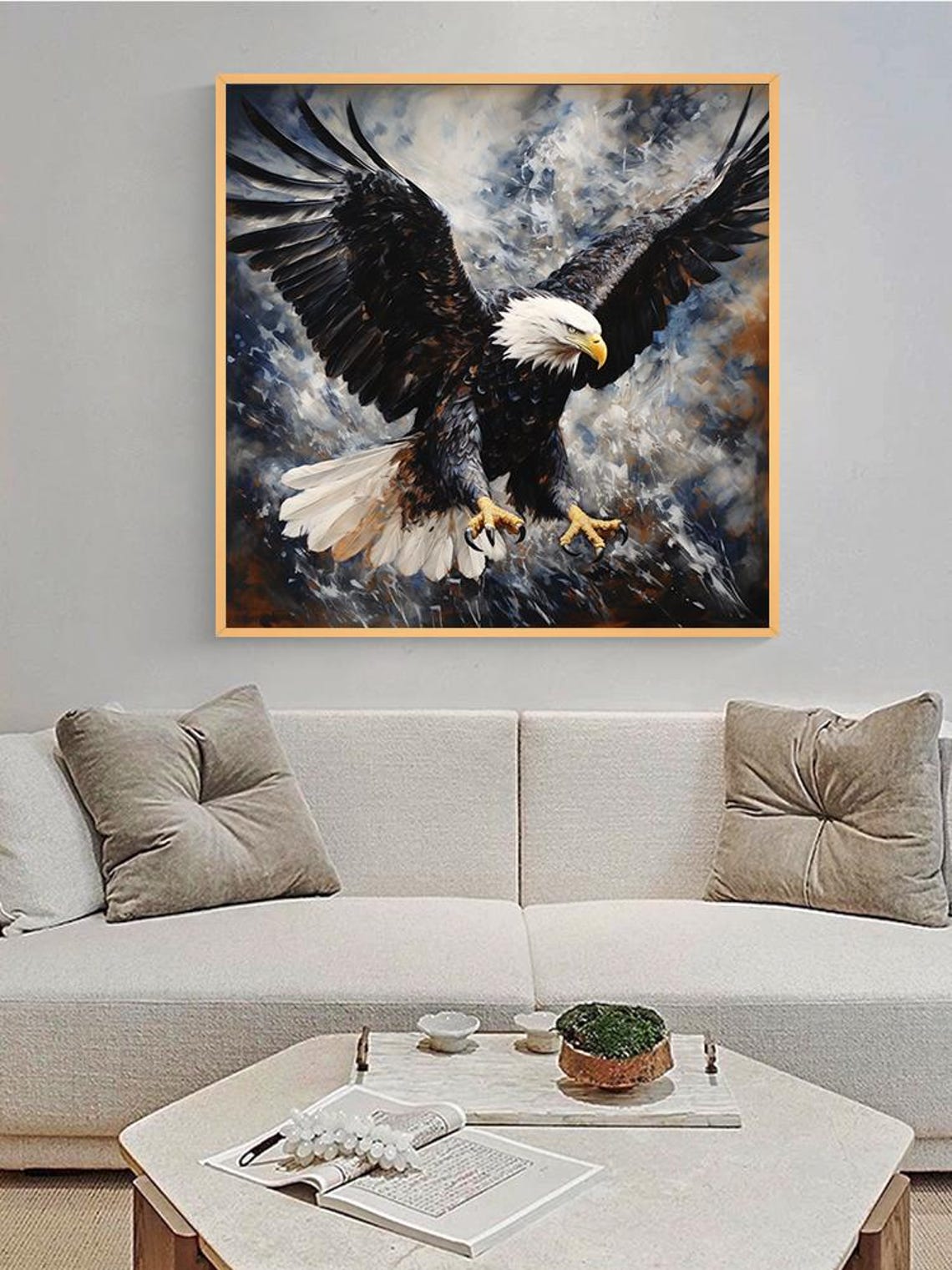 Bald Eagle Soaring Blue Storm Wings Wide Open Wildlife Wall Poster - Image 5