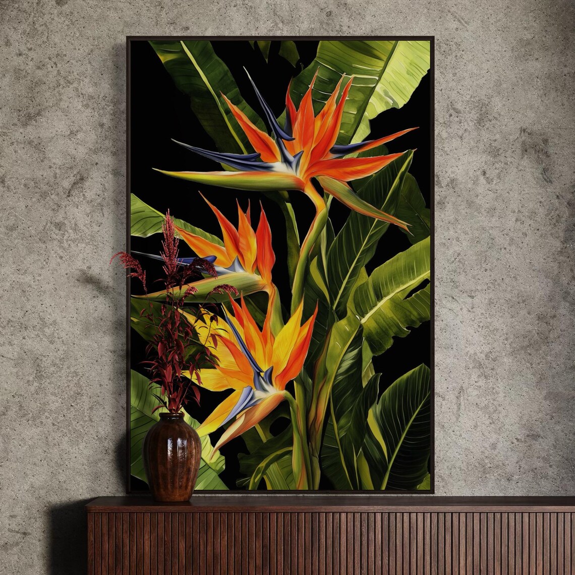 Bird Of Paradise Art Print, Tropical Botanical Decor
