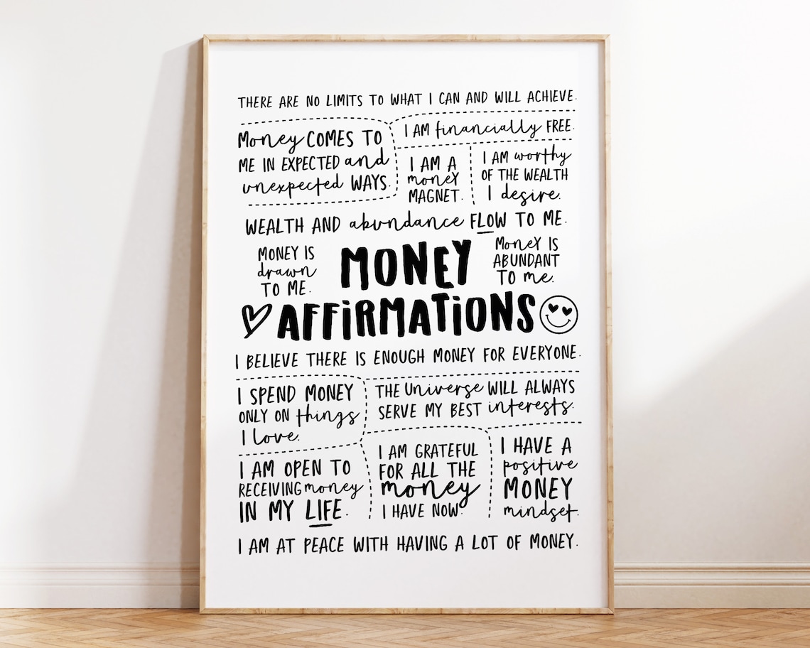 Money Manifestation Daily Money Affirmations Art Print