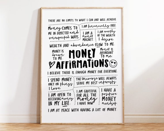 Money Manifestation Daily Money Affirmations Art Print