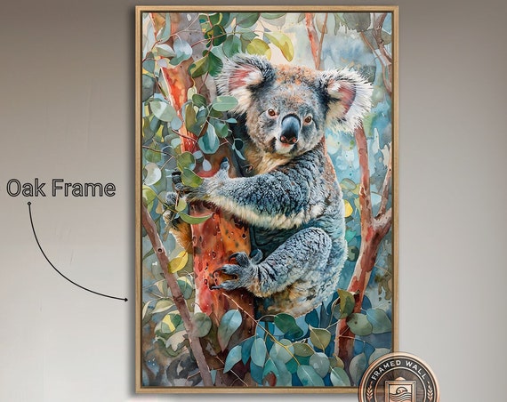 Koala in Natural Habitat, Australian Animal Art Print