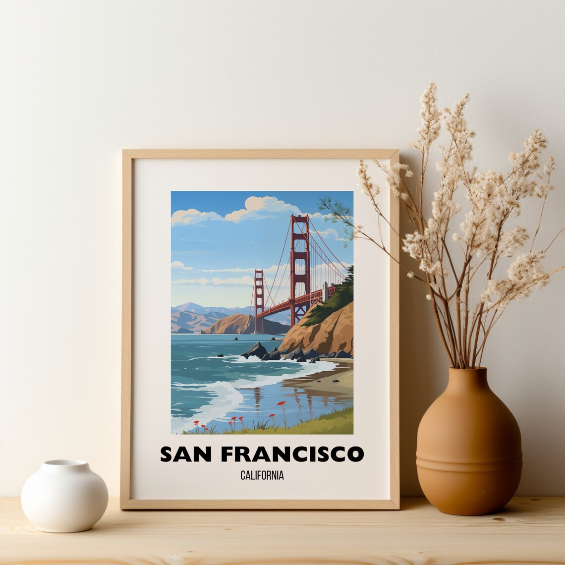 Golden Gate Bridge San Francisco California Vintage Travel Poster - Image 2