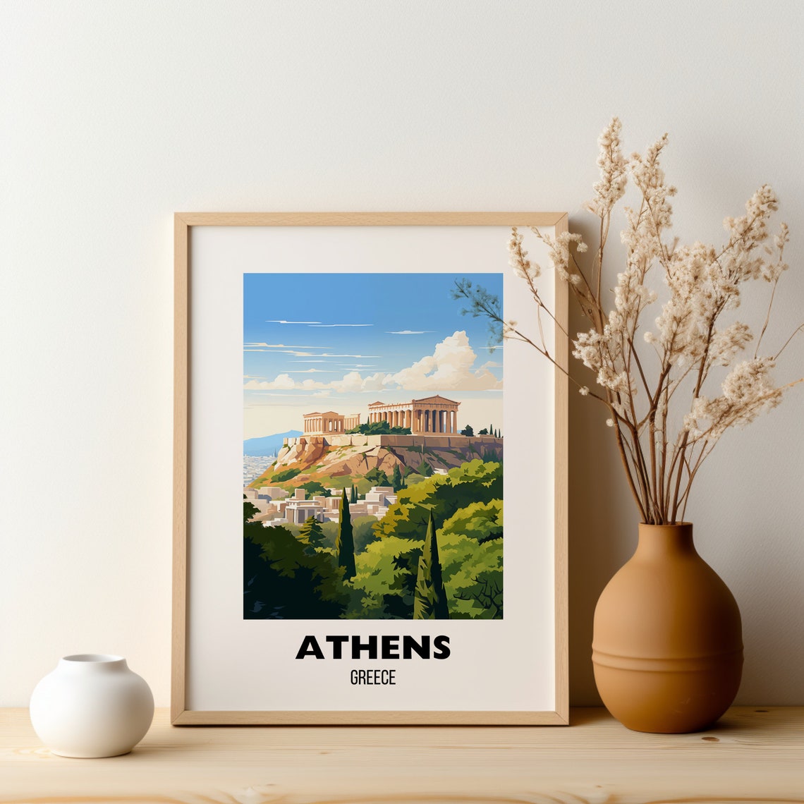 Athens Greece Acropolis Parthenon Hill Ancient Ruins Travel Poster - Image 2
