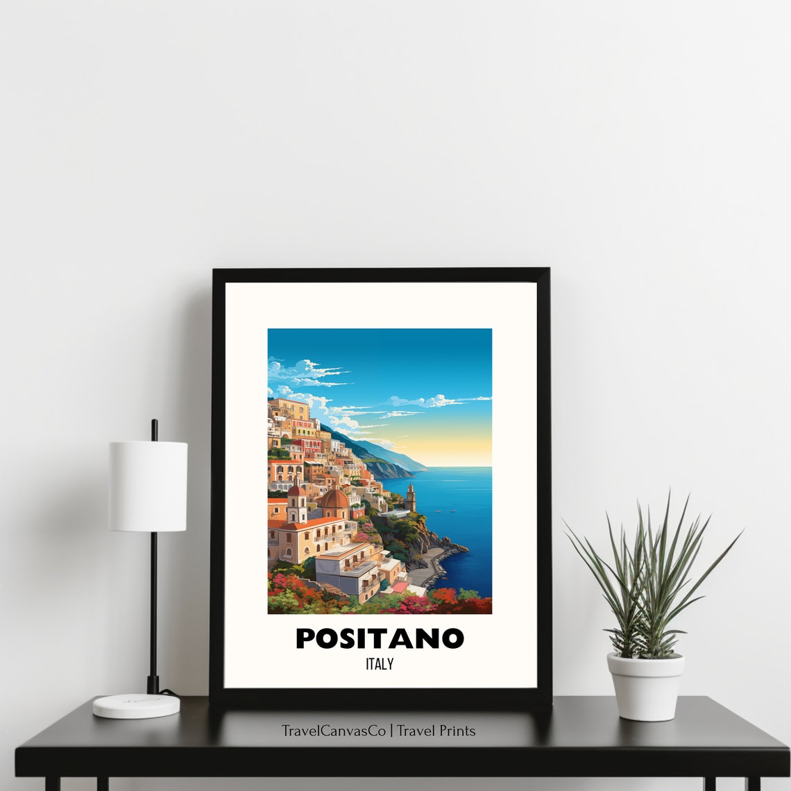 Italy Print Italy Poster Positano Italy Print Amalfi Coast Art Print Italy Travel Gift Colorful Italian Poster Wall Art - Image 3