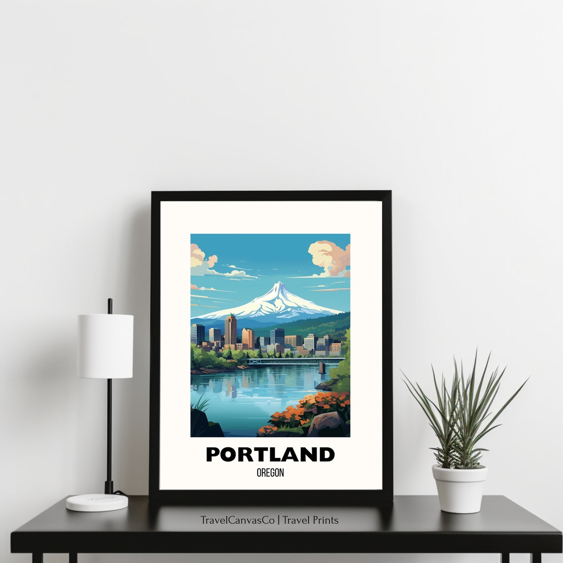 Portland Oregon Travel Poster Wall Art Portland Print Portland Oregon Travel Gift Birthday Presents Travel Wall Art - Image 3