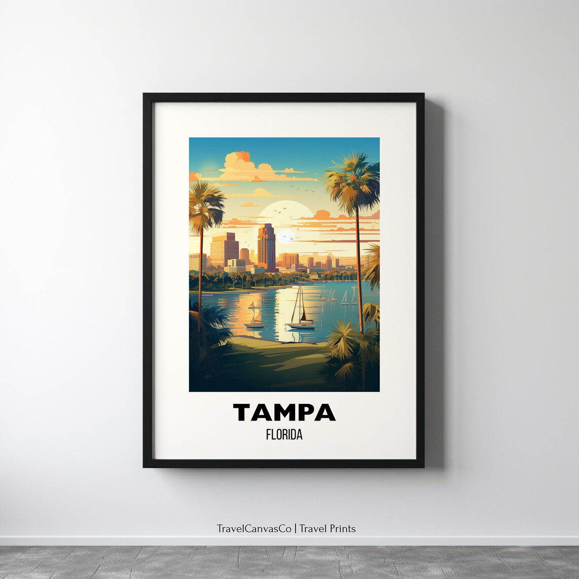 Tampa Florida Travel Poster, City Lovers Art Print