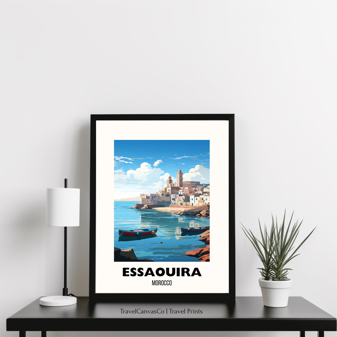 Essaouira Morocco Seaside Town Fishing Boats Harbor Travel Poster - Image 3