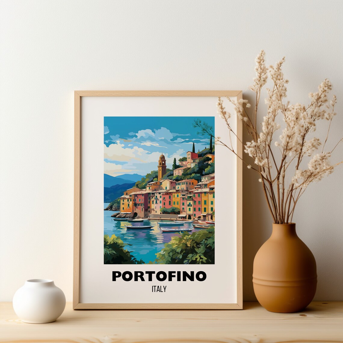 Portofino Italy Colorful Harbor Village Riviera Travel Poster - Image 2
