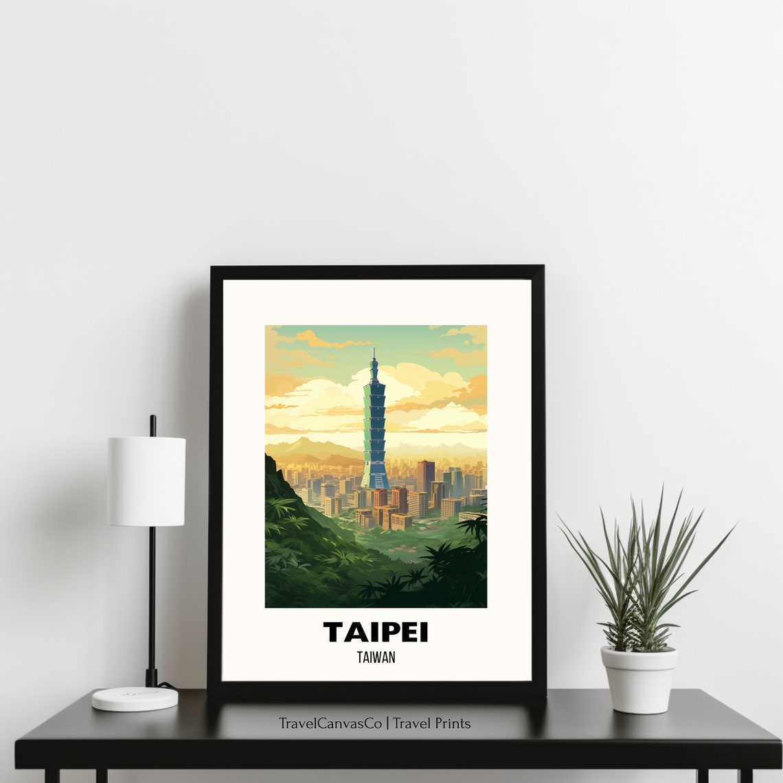 Taipei 101 Tower City Skyline Golden Hour Taiwan Travel Poster - Image 3