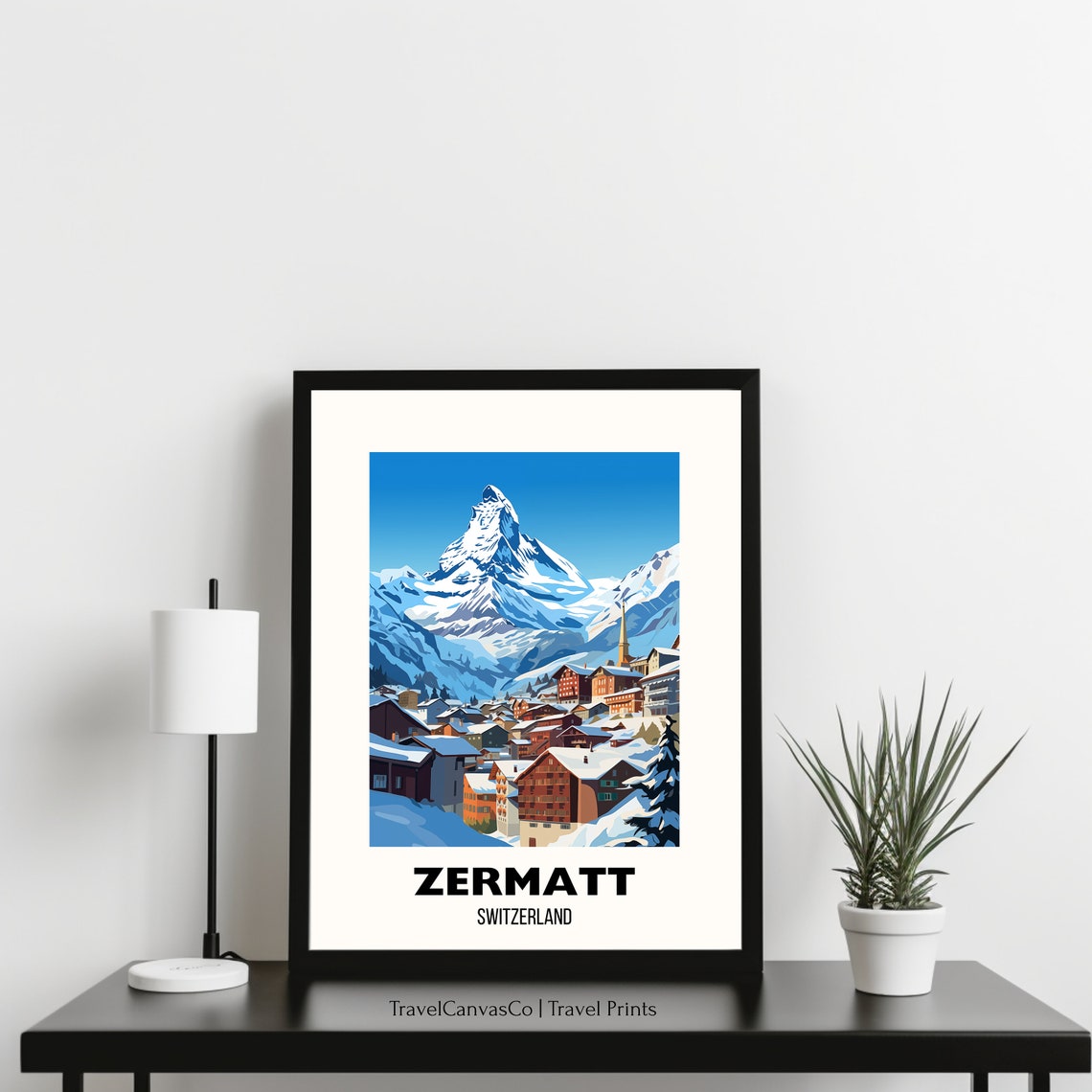 Zermatt Travel Poster Wall Art City Art Poster Europe Travel Prints Switzerland Wall Art Zermatt Gift Zermatt Print Zermatt Wall Art - Image 3