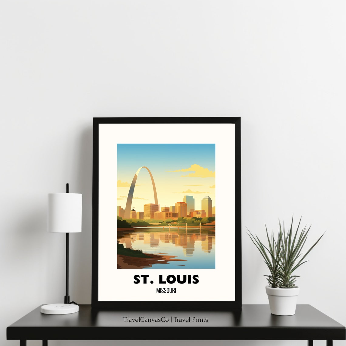 St. Louis Missouri Gateway Arch Sunset Skyline Travel Poster - Image 3