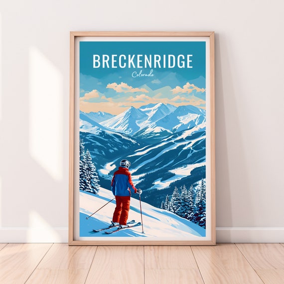 Breckenridge Travel Poster Aspen Print Colorado Poster Colorado Print Ski Print Ski Gift Gift For Skier