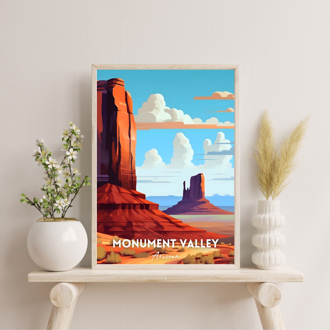 Monument Valley Travel Poster, Monument Landscape