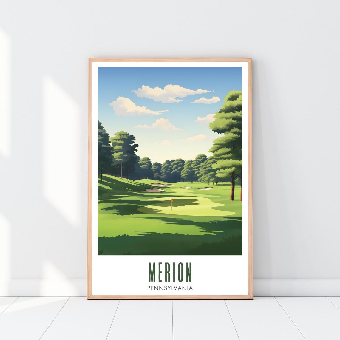 Merion Pennsylvania Golf Course Fairway Sunset Golf Art Poster - Image 2