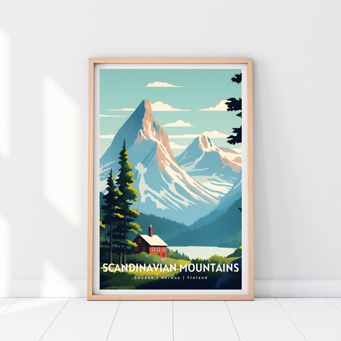 Scandinavian Mountains Travel Poster, Nordic Europe - Image 2