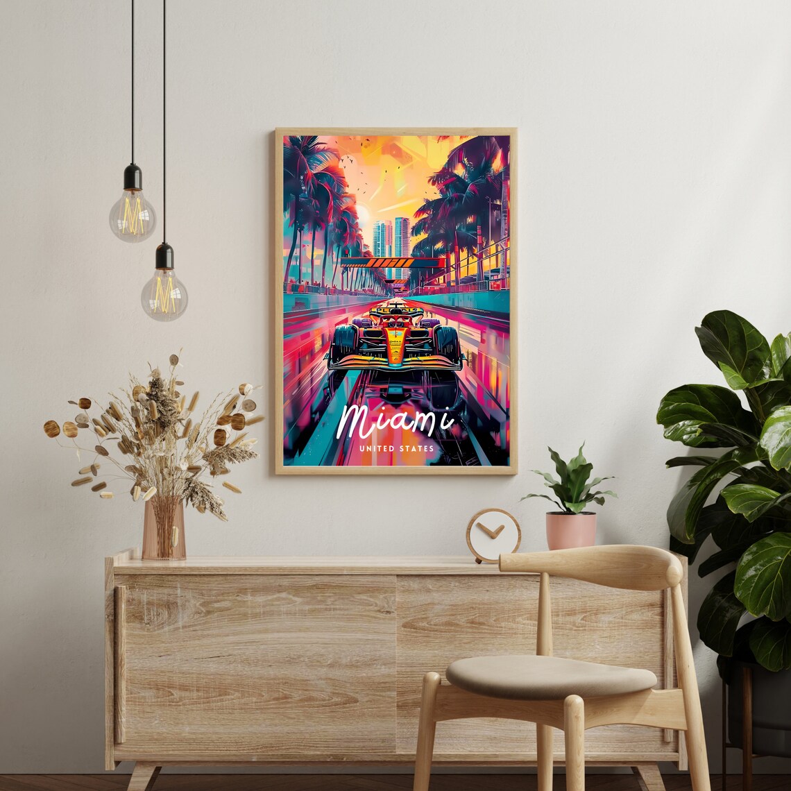Miami Grand Prix Travel Poster, Formula 1 Wall Art - Image 2