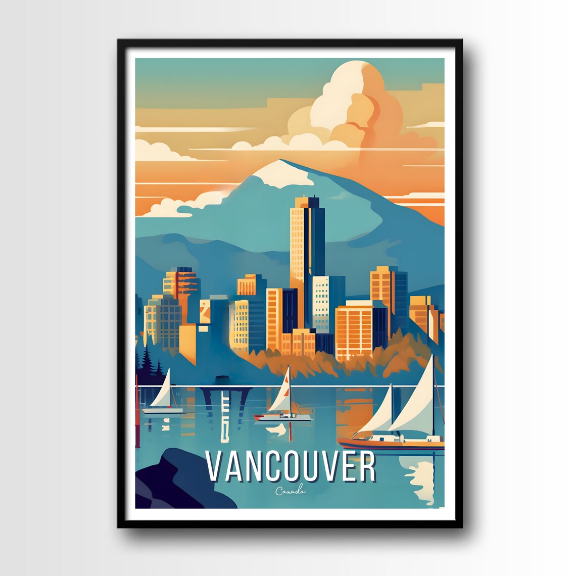 Vancouver Travel Poster, Canada Travel Art Print