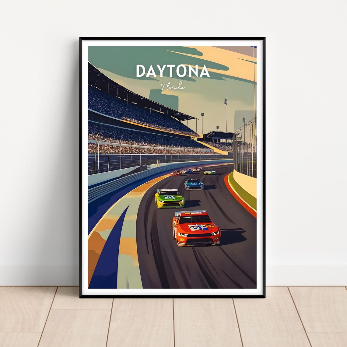 Daytona Florida Stock Car Speedway Racing Art Motorsport Poster