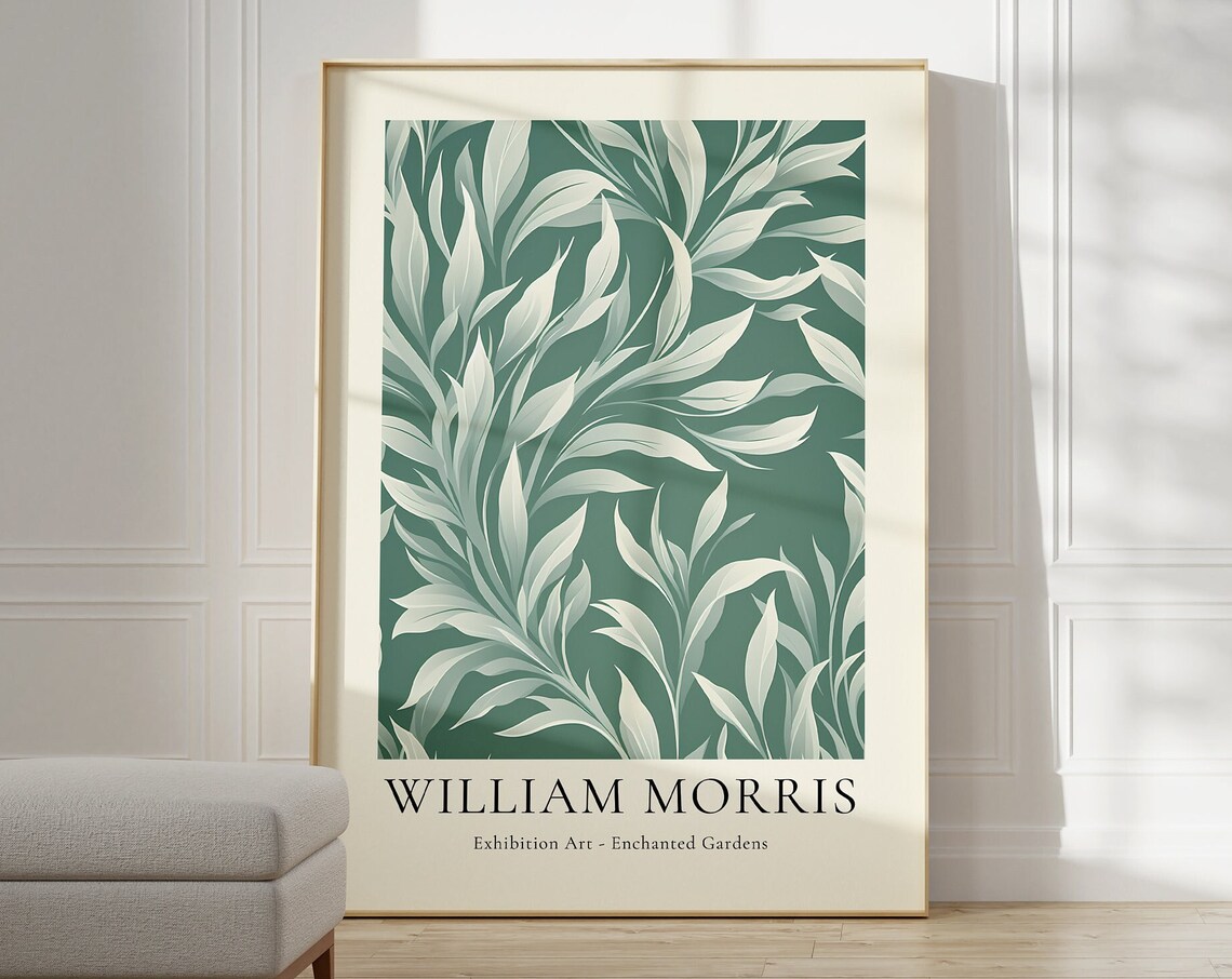 William Morris Enchanted Gardens Botanical Leaf Exhibition Art Poster
