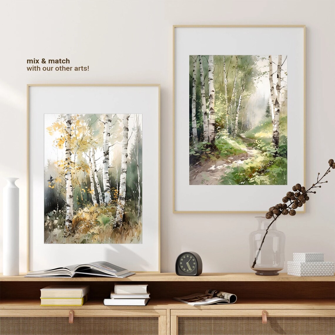 Birch Woods Landscape Wall Art Print - Image 2