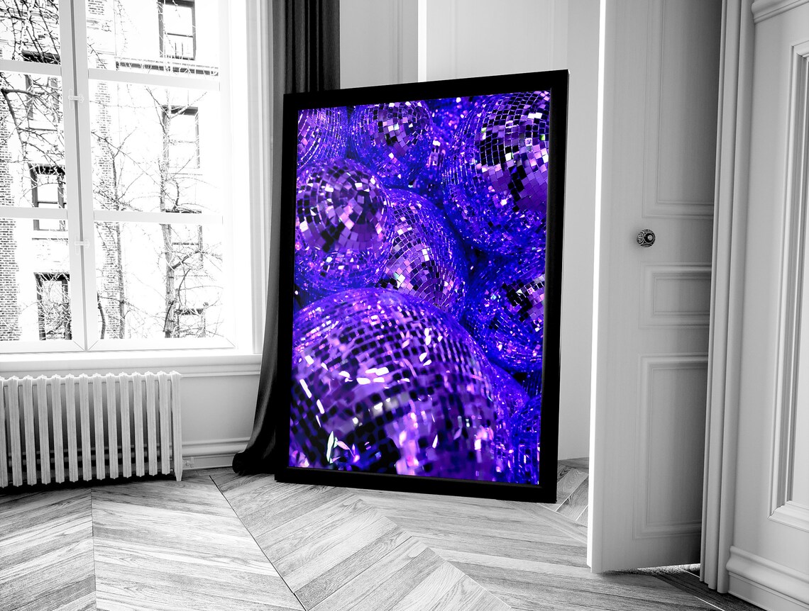 Cluster of Purple Disco Balls Sparkling Party Nightlife Photo Poster - Image 4
