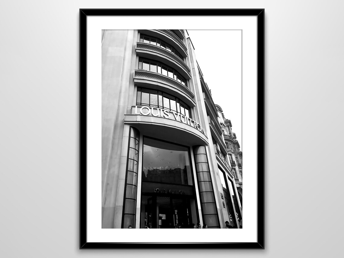 Louis Vuitton Flagship Store Facade Black and White Fashion Poster - Image 2