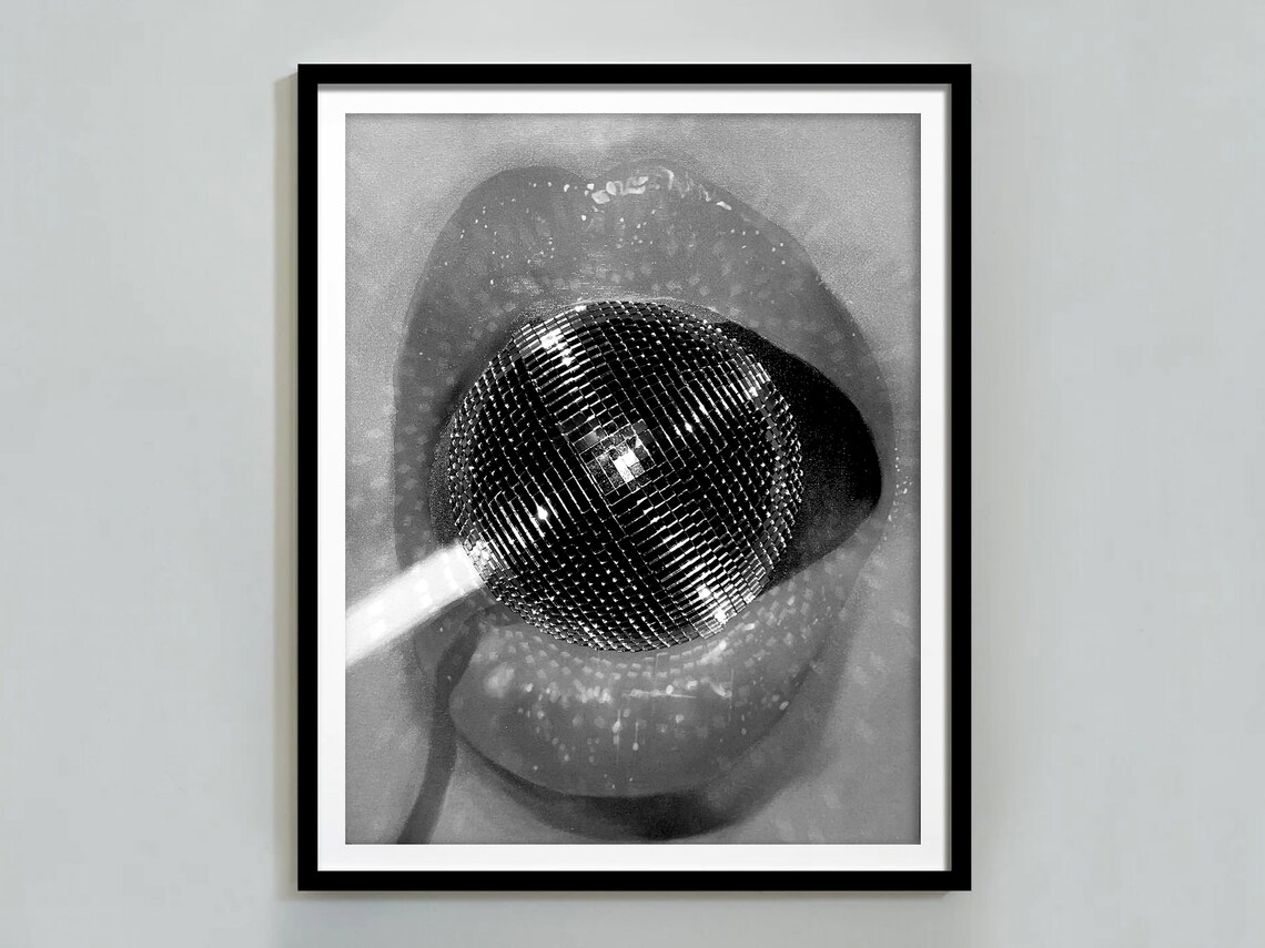 Disco Ball Lollipop Trendy Wall Art Print
