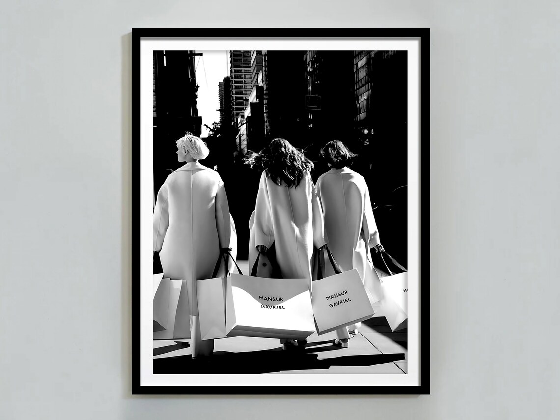 Women In Paris Poster Black And White Luxury Fashion Print Vintage Photography Retro Wall Art Hypebeast Room Decor