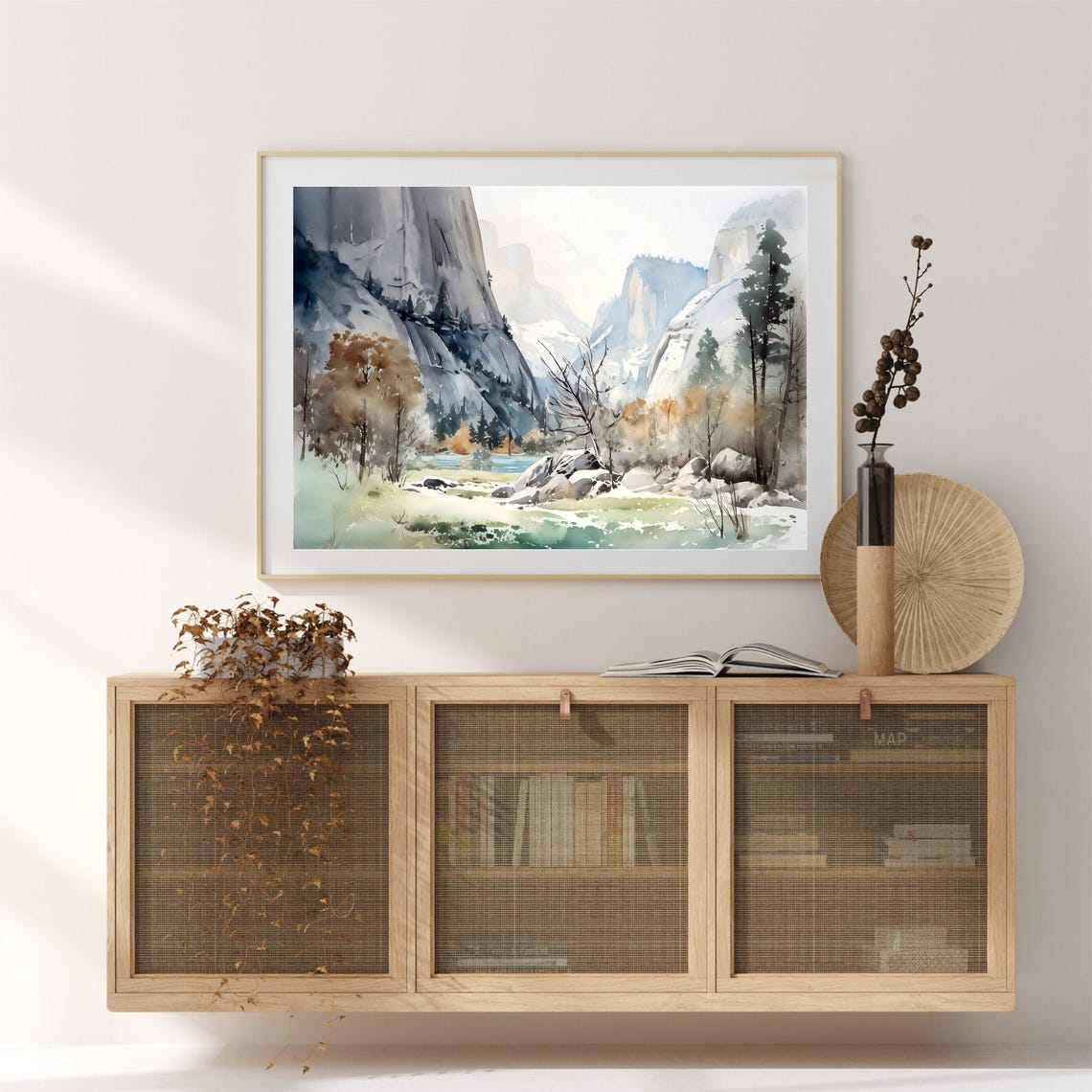 Yosemite National Park Watercolor Painting Art Print National Park Poster Usa National Park Wall Art National Park Home Decor Gift Art - Image 3