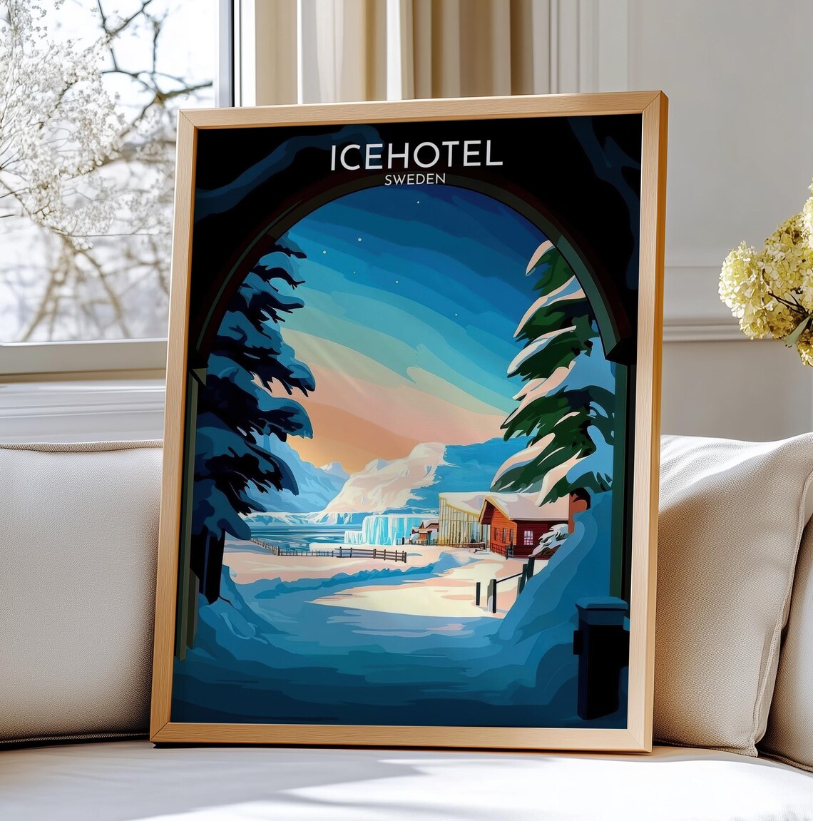 Icehotel Sweden Winter Snow Village Travel Art Poster Home Decor