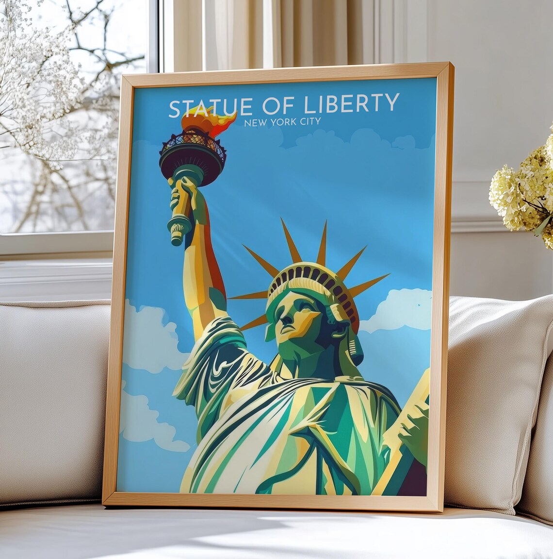 Statue Of Liberty New York City Iconic Landmark Travel Poster