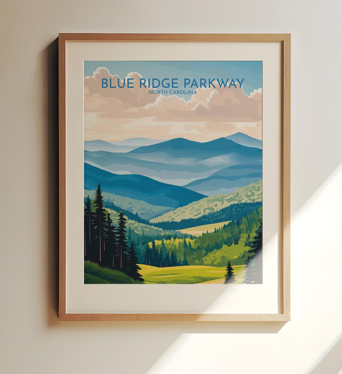 Blue Ridge Parkway North Carolina Mountain Scenic Travel Poster