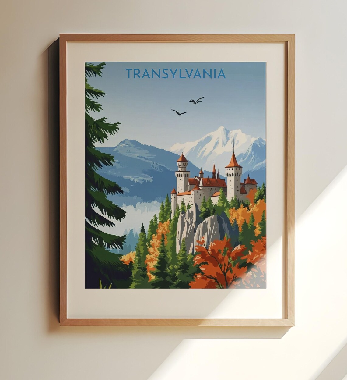 Transylvania Bran Castle Carpathian Autumn Forest Travel Poster