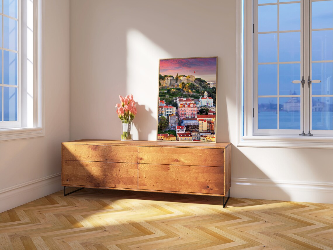 Lisbon Portugal Sao Jorge Castle over Old Town at Sunset Poster - Image 4