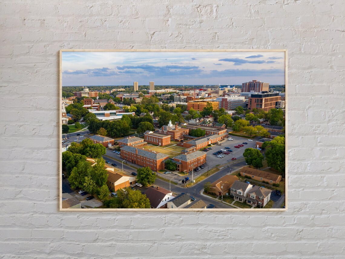 Lexington Kentucky Aerial Skyline Red Brick Historic City View Poster