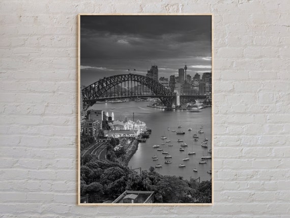 Black And White Sydney Print Wall Art Poster Photo Decor Australia