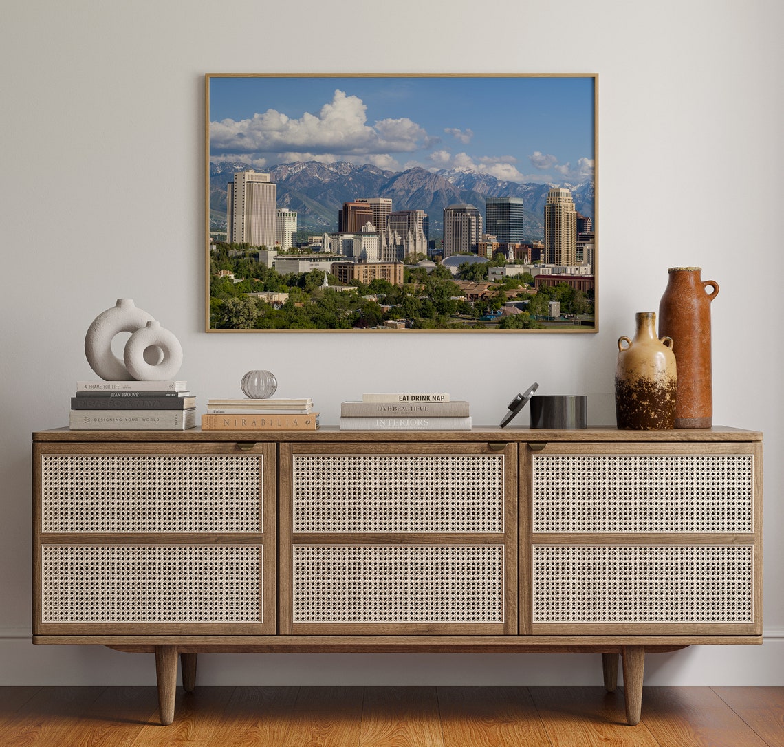 Salt Lake City Utah Downtown Wasatch Mountains Snow Peak Poster - Image 4