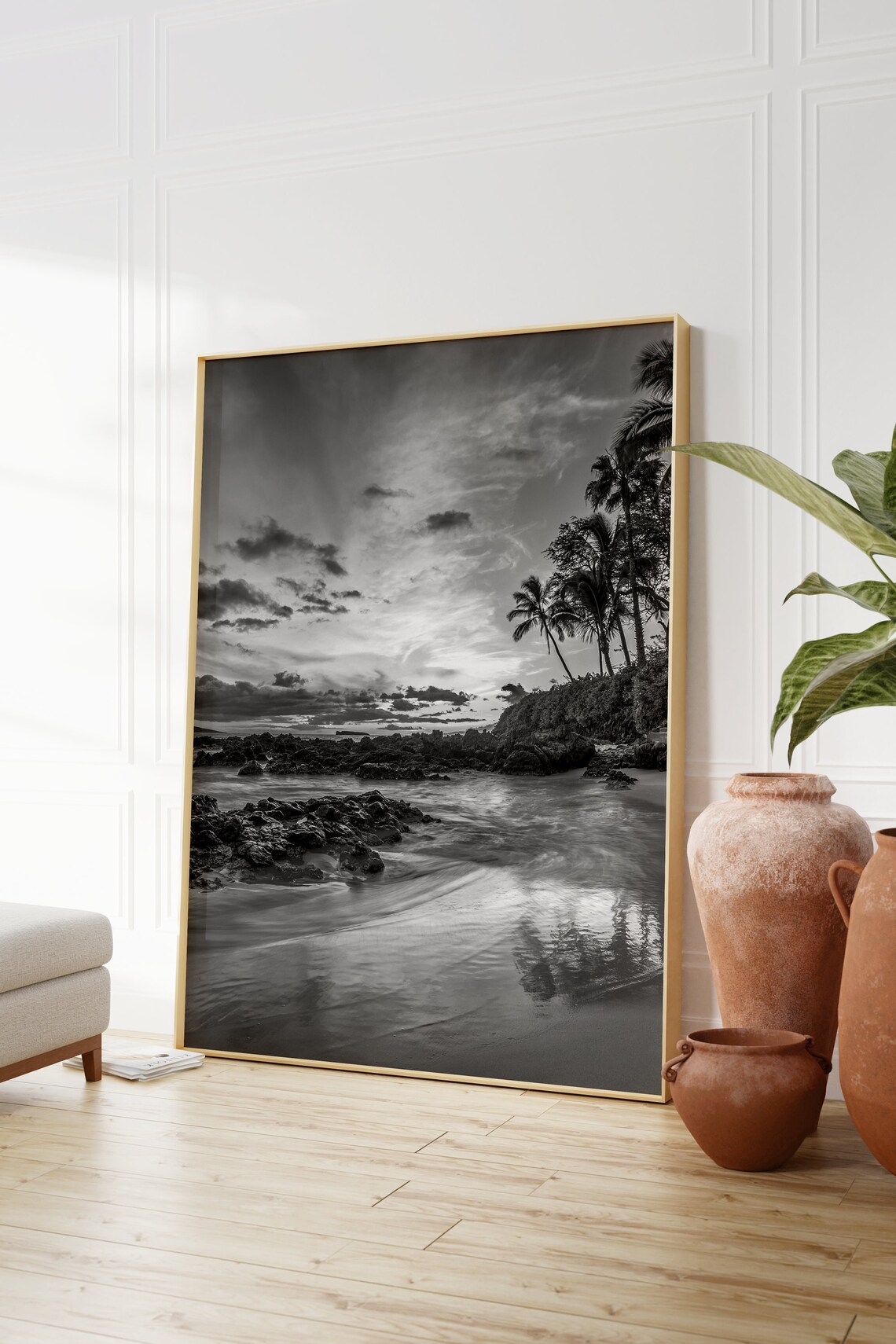 Black and White Maui Travel Poster, Hawaii Print - Image 2
