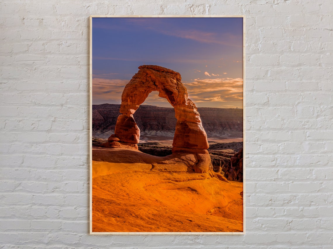 Delicate Arch Arches National Park Sunset Real Photo Travel Poster