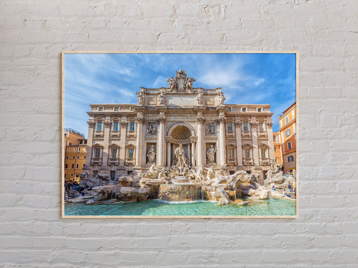 Trevi Fountain Rome Italy Iconic Baroque Landmark Photo Poster