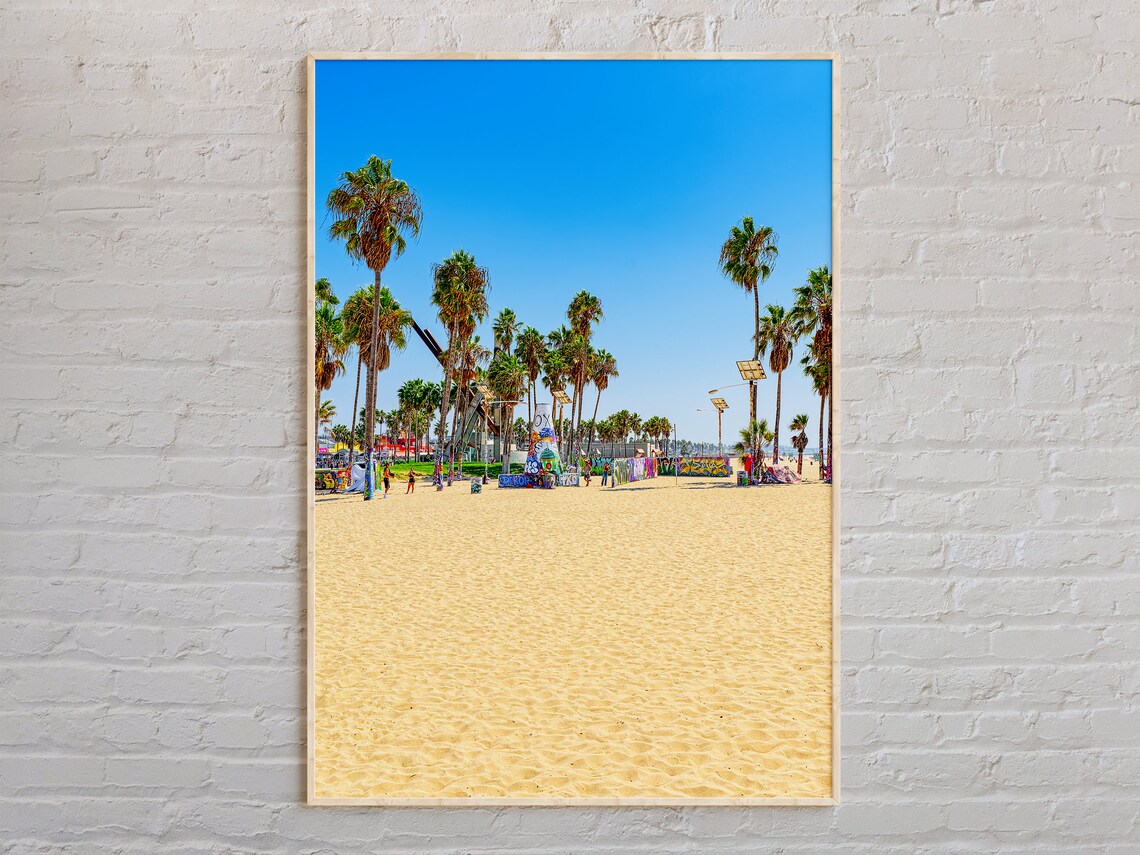 Venice Beach Palms and Skate Park Graffiti California Beach Poster