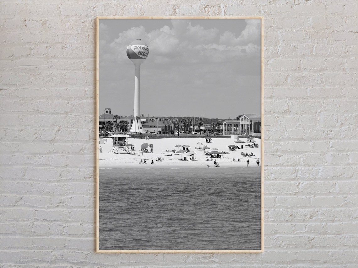 Pensacola Black And White Travel Poster Art Print