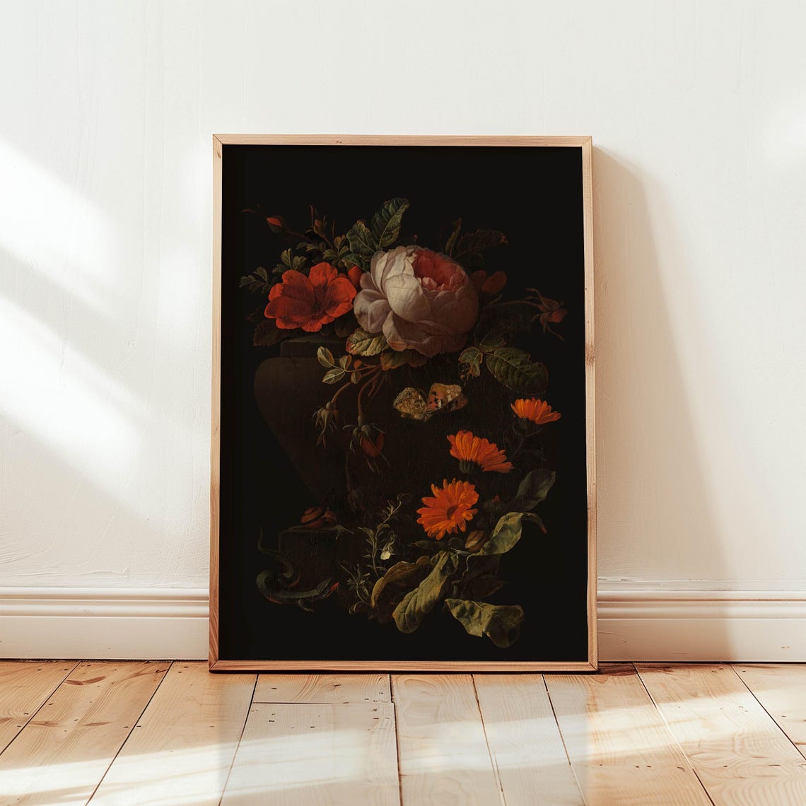 Dark Botanical Floral Still Life Dutch Master Moody Vintage Poster - Image 2