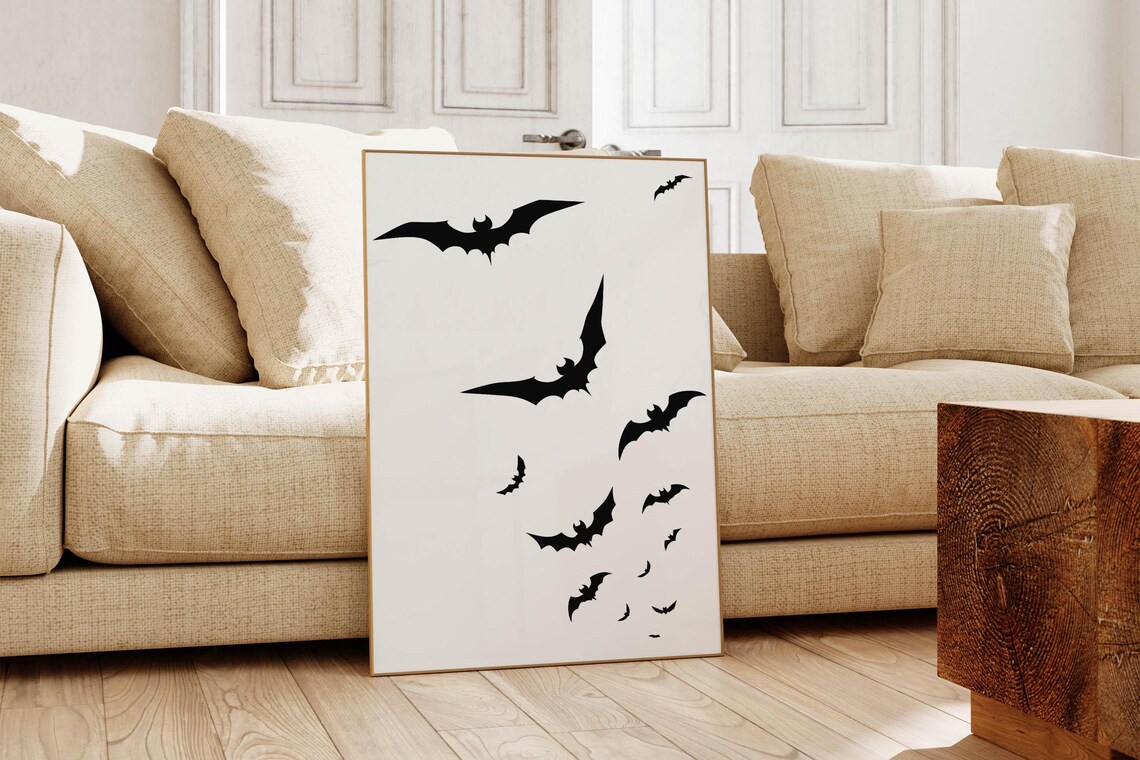 Spooky Bats Halloween Minimalist Art Print - Image 5
